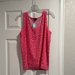 NWT Ann Taylor Pink Floral Tank Top